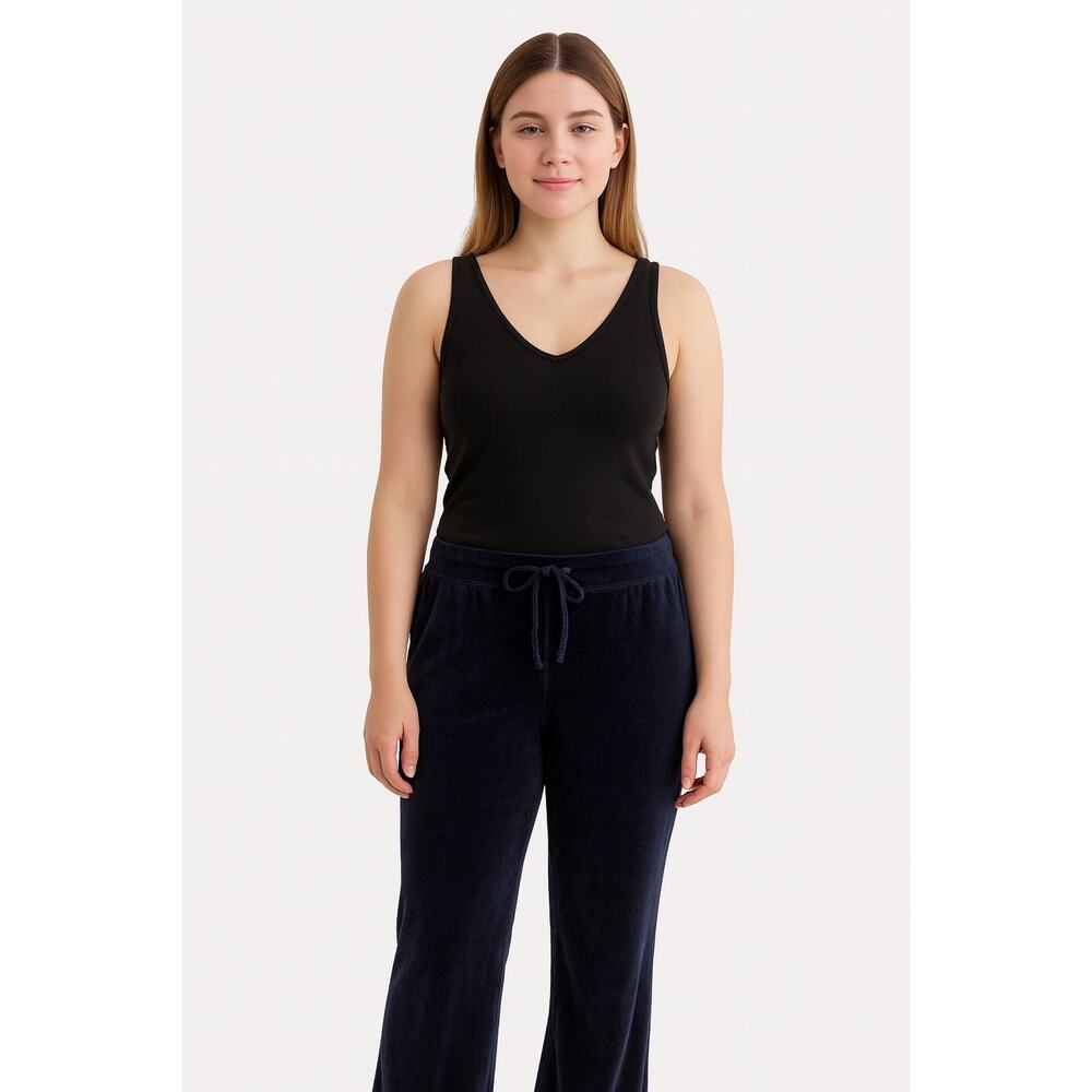 Charlotte Russe Velour Sweatpants - Size Junior 10, Navy Blue